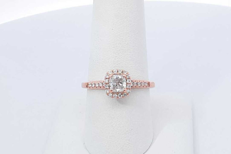 0.55ctw Center Diamond Ring In 14k Rose Gold 3.4 Grams Size 8 Eb1125lwrxdu