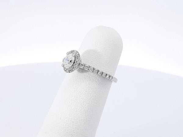 0.41 Cttw Diamond & 14k White Gold Halo Ring 2.7 Grams Size 4 Fw0625oxzdu