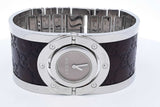 Gucci Twirl Gg Brown Leather Stainless Steel Bracelet Watch Eb0826lorde