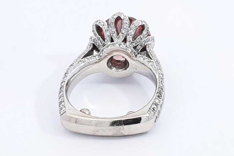 Round Lab Grown Pink Diamond Ring 18k White Gold 11.4 Grams Size 5 Eb1224rxxzdu