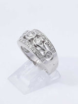 1.04 Cttw Diamond & 14k White Gold Etruscan-style Ring 7.5 Gram Sz 7 Fw0925wrzdu