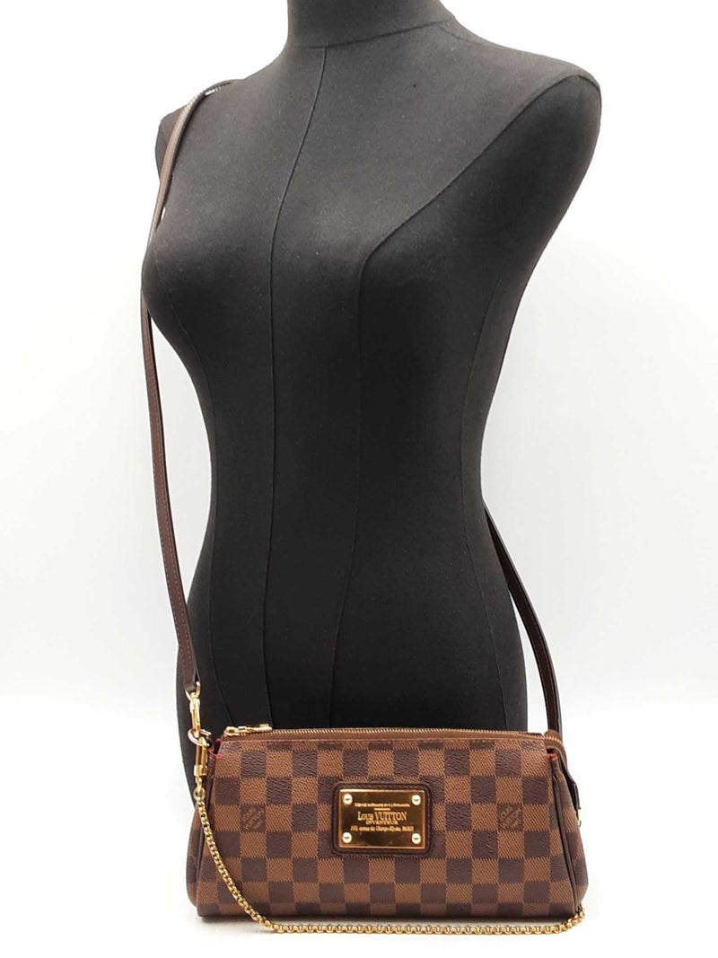 Louis Vuitton Eva Convertible Clutch In Damier Ebene Coated Canvas Fw1125wordu