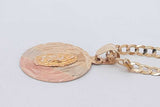 14k Yellow Gold Chain & Tricolor Gold Religious Pendant 11.7g 24 Inch Eb626sxzsa