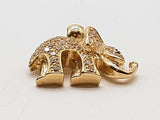White And Blue Czs 14k Yellow Gold 3.8g Elephant Pendant Do0726oorde