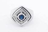 Diamond & Blue Gemstone Ring In 14k White Gold 16.7 Grams Size 14.25 Eb0926srxsa
