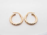 Twisted Textured Hoop Earrings In 14k Yellow Gold 1.8 Grams Fw0326llxdu