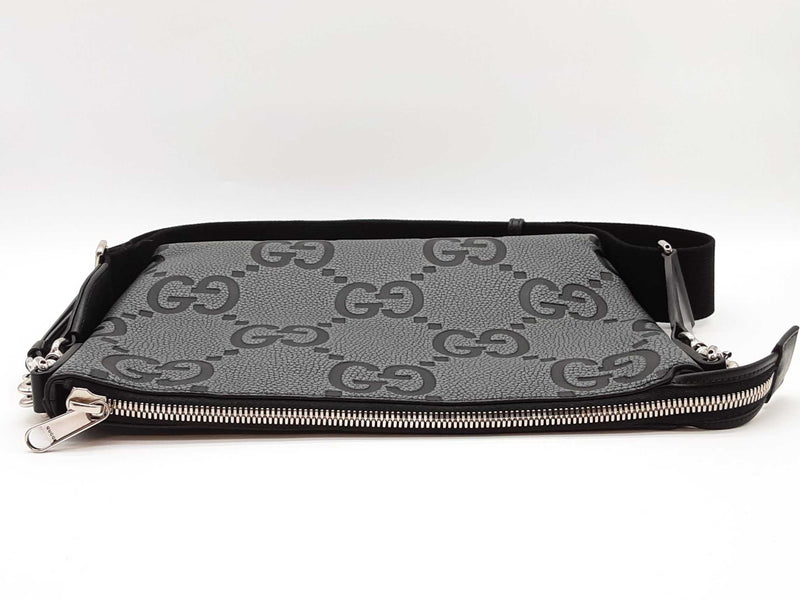 Gucci Jumbo Medium Gg Charcoal Gray Messenger Crossbody Bag Sd1025lozxde