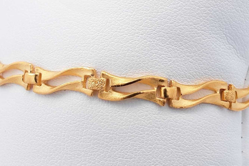 24k Yellow Gold Link Bracelet 13.6 Grams 7 Inch Eb0924srxsa