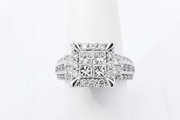 2.2ctw Diamond Ring In 14k White Gold 8.5 Grams Size 8 Eb1125sxzdu