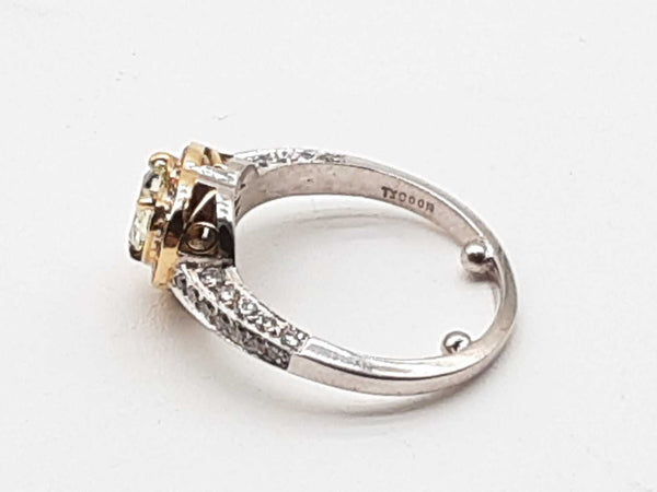 18k White Gold 7.9g Heart Diamond Ring Size 6.5 Doexzde 144020013191
