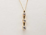 0.60 Cttw Natural Diamonds 14k Yellow Gold 2.4g Trio Necklace 18 In Do0426wxzde