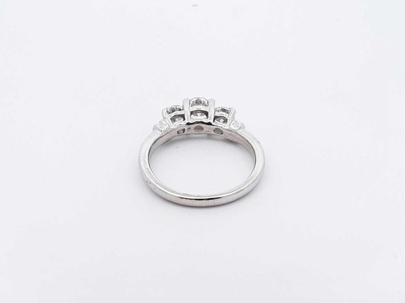 0.80 Cttw Diamond & Platinum Three Stone Ring 6.4 Grams Size 7 Fw0425pzxdu