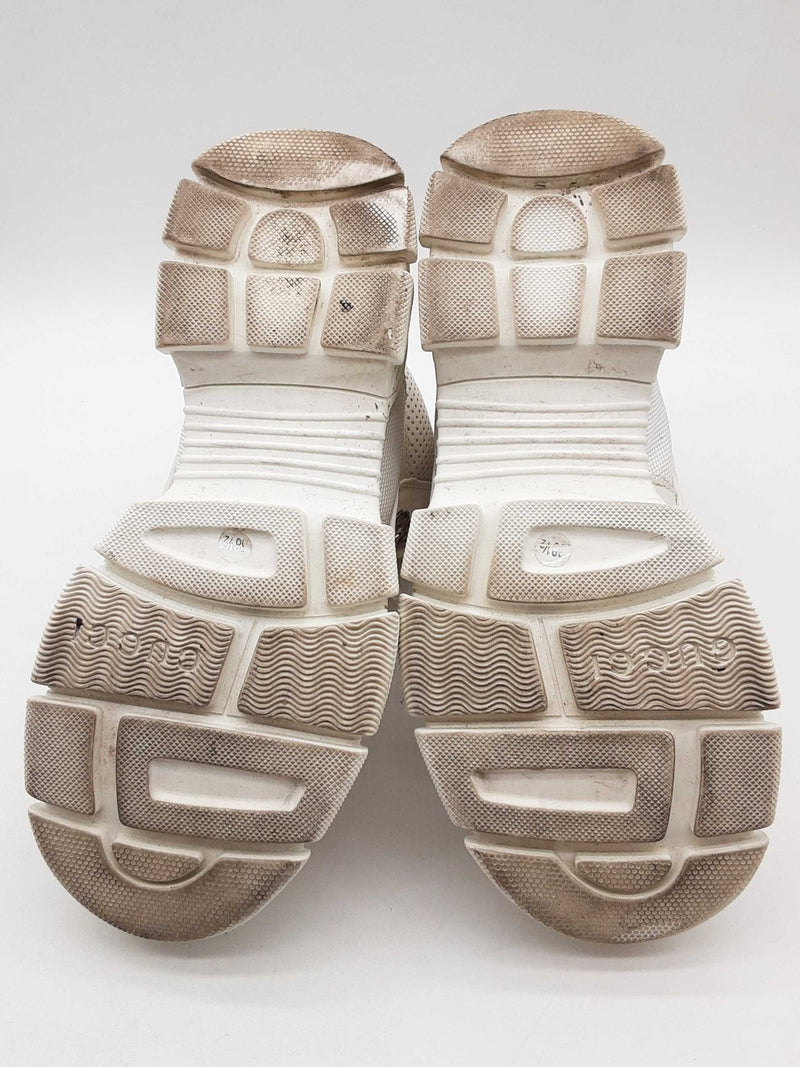 Gucci Flashtek White Fur Lined Sneakers Size It 38.5 Do1224loxde