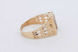 10k Yellow Gold T Initial Letter Square Block Ring 3.8 Grams Sz 10.5 Eb0326lrxsa