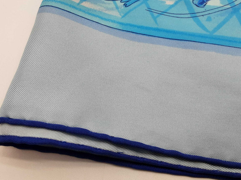 Hermes Ecole Portugaise D'art Equestre Blue Silk Scarf Do0625loxde