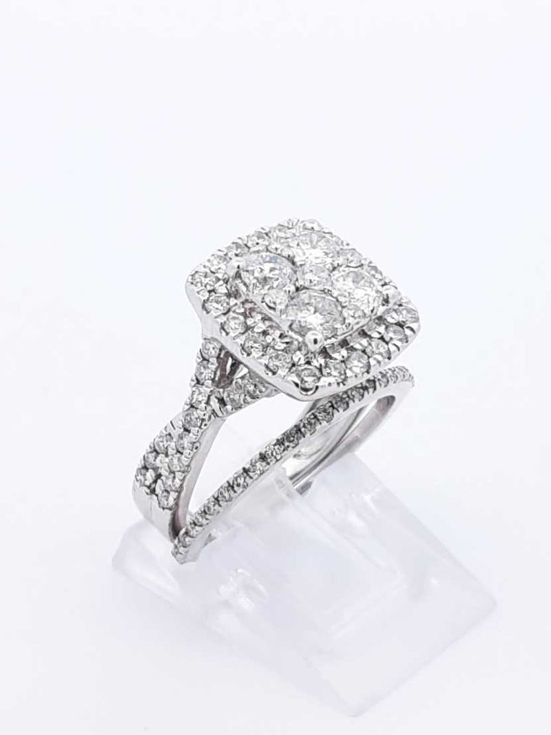 1.98 Cttw Diamond & 14k White Gold Bridal Set 6 Grams Size 5 Fw0125lzxdu