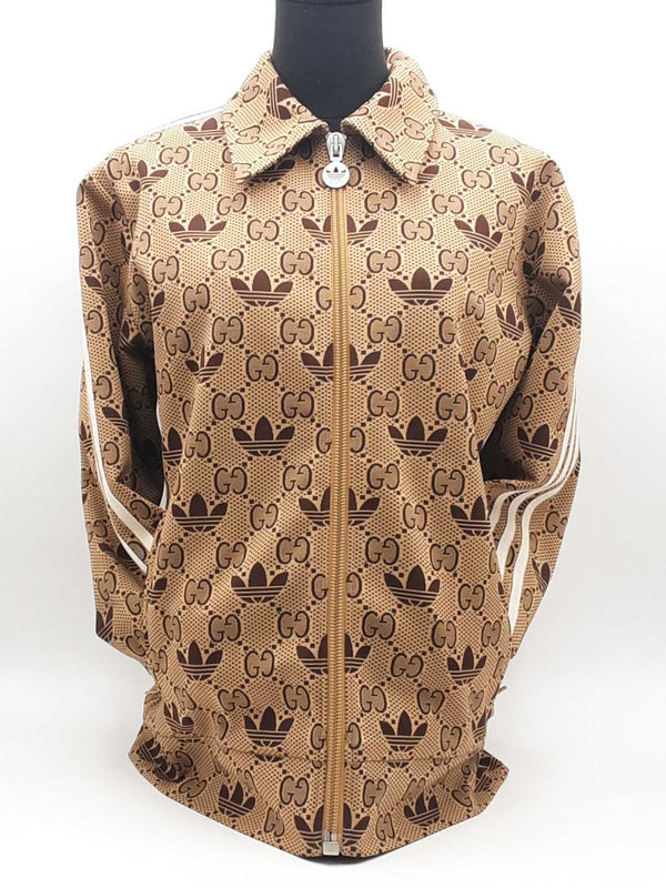 Gucci X Adidas Gg Trucker Suit Set Brown Size Medium Aa0825pezsa