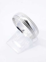 14k White Gold Double Milgrain Edge Wedding Band 5.1 Grams Size 11 Fw0326wcrdu