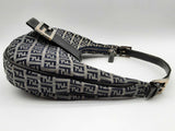 Fendi Croissant Gray Blue Monogram Canvas Shoulder Bag Do1124orxde