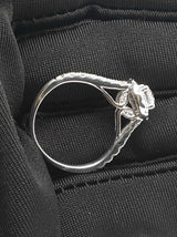 0.85 Cttw Diamond & 14k White Gold Halo Engagement Ring 3.9g Size 6 Fw0326prxdu