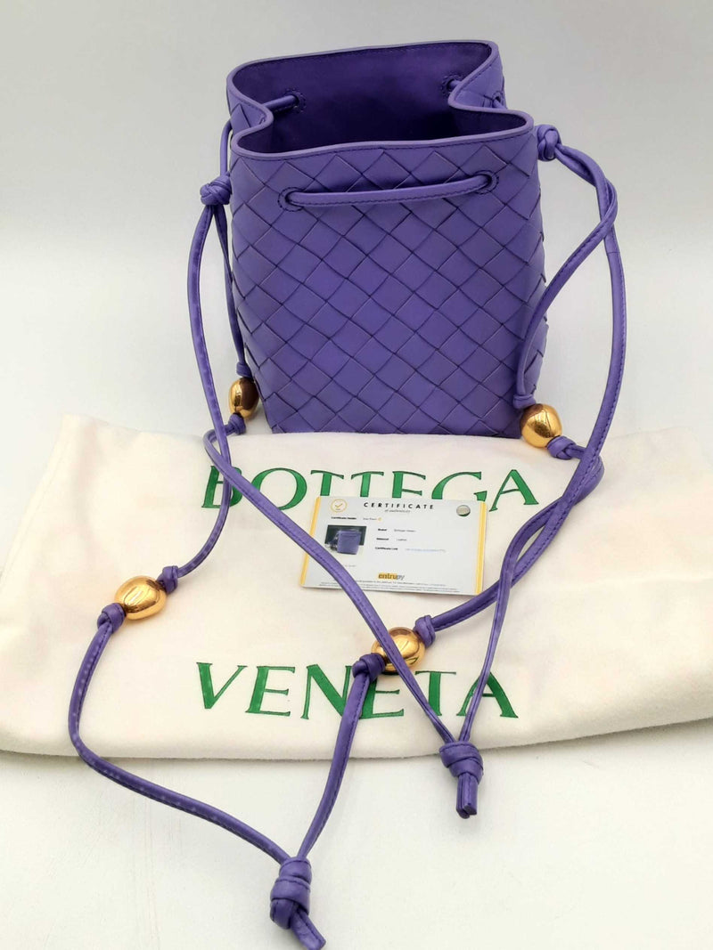 Bottega Veneta Purple Intrecciato Leather Bucket Bag Eb0323lrxzsa