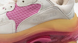 Balenciaga Triple S Trainers In White & Pink Leather & Mesh Size 6 Fw0425lxzdu
