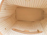 Louis Vuitton Neverfull Mm Damier Azur Handbag With Pochette Aa0625czxsa