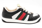 Gucci Screener Black & White Leather Sneakers Size 6.5 Eb1225oxzdu