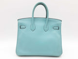 Hermes Birkin 25 Bleu Atoll Teal Swift Leather Gold Handbag Do0325lrrxzde