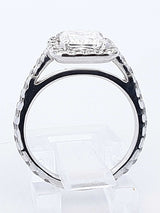 2.01 Cttw Diamond & 14k White Gold Halo Ring 2.8 Grams Size 5 Fw0124lrxzdu