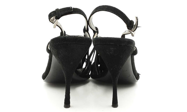 Prada Black Suede Fringe Heels Size 39.5 Eb0223lrxsa