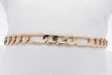 14k Yellow Gold Figaro Chain Bracelet 8.8 Grams 7.5 Inch Eb0426rxzsa