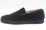 Christian Louboutin Spiked Roller Boat Black Suede Sneakers Size 44.5 Eb925orxde