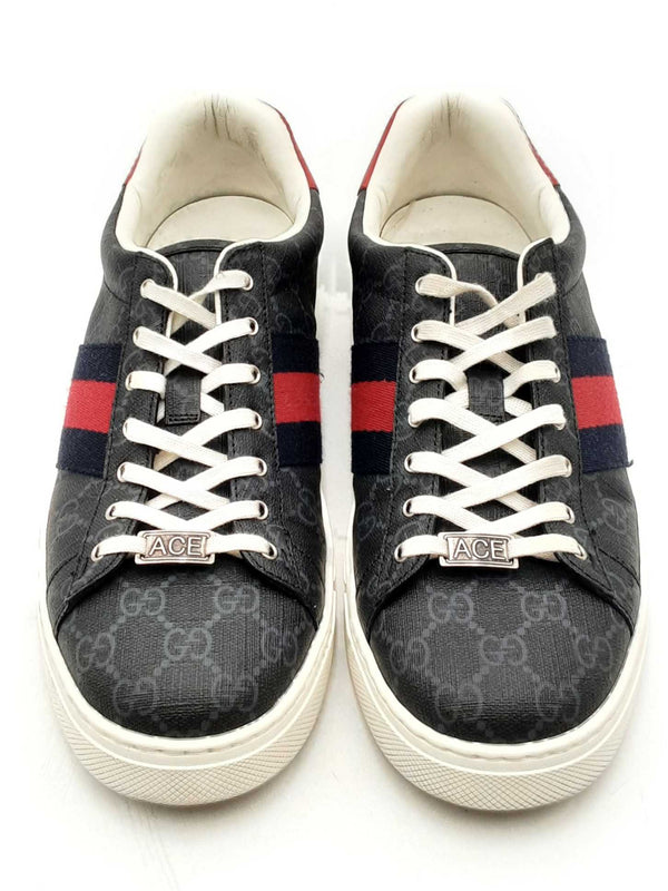 Gucci Aces Gg Monogram Canvas Sneakers Size 9.5 Eb0225oxzsa