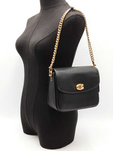 Coach Cassie Crossbody Bag 19 In Black Pebbled Leather Fw1125ixdu