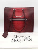 Alexander Mcqueen The Tall Story Red Degrade Croc Embossed Tote Bag Eb0726exzsa