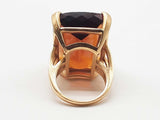 14k Yellow Gold Brown Quartz Ring Size 7.25 Do0224lxzxde