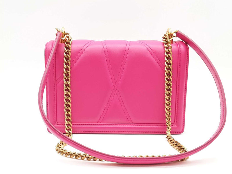 Dolce & Gabbana Devotion Pink Quilted Nappa Leather Shoulder Bag Sd0825izxde