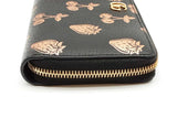 Gucci Black Marmont Metallic Strawberry & Cherry Zip Around Wallet  Eb0325lrxde