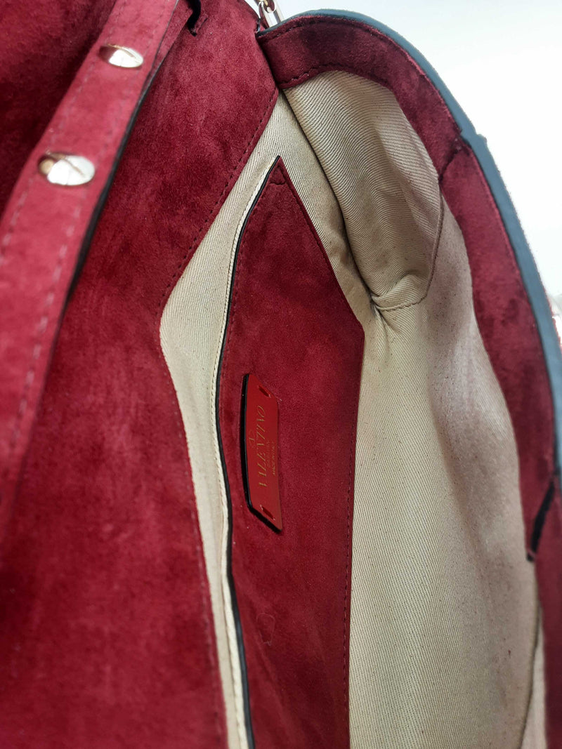 Valentino Garavani Red Suede Envelope Clutch Crossbody Eb0425lcrsa