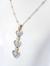 Diamond & 10k Heart Pendant With 14k Station Chain 4.5 Grams 17 Inch Fw0826wordu