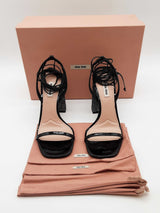 Miu Miu Vernice Glitter And Pantent Leather Heels Size 38eu 8us Sd1225lrzde