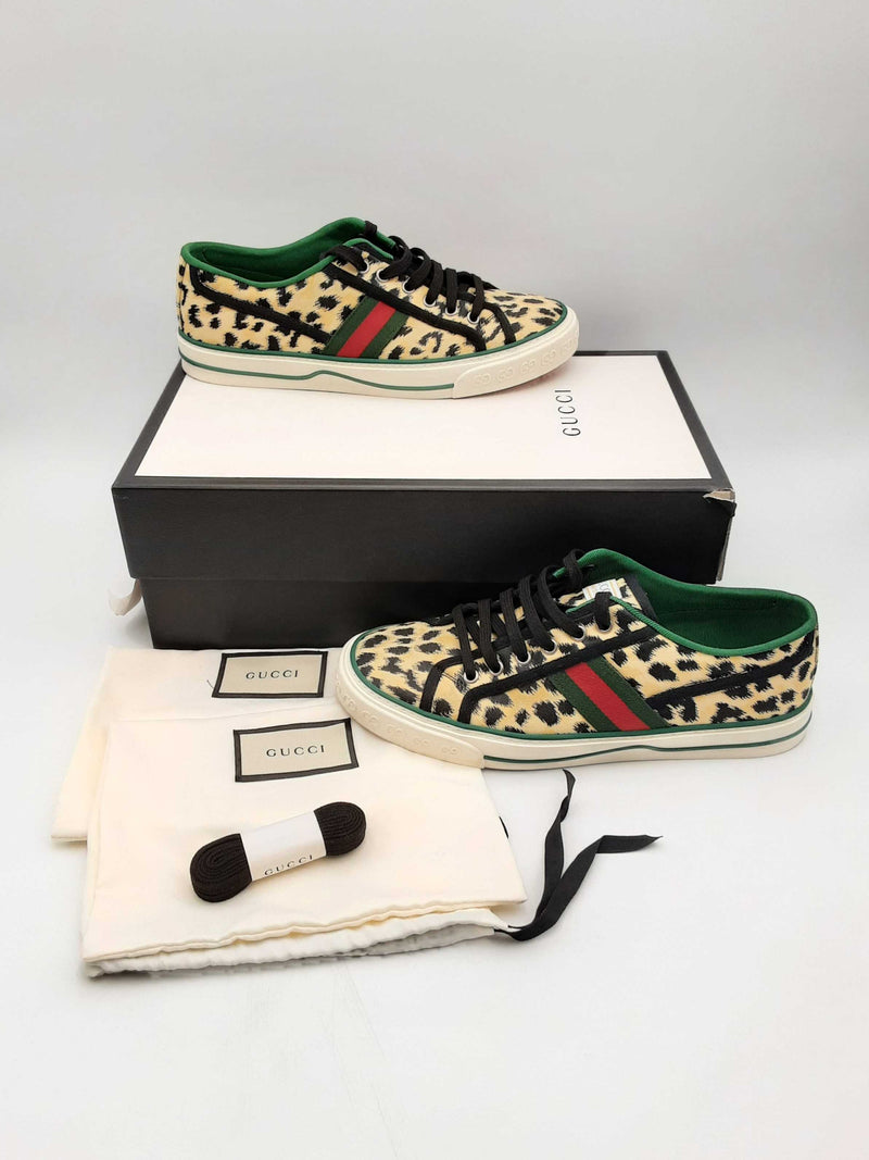 Gucci Tennis 1977 Leopard Print Sneakers Size 7.5 Fw1024lrxsa