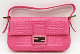 Fendi Embossed Logo Pink Nappa Leather Baguette Shoulder Bag Eb0826sxzde