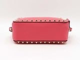 Valentino Rockstud Camera Crossbody Bag In Fuschia Leather Fw0625ozxdu
