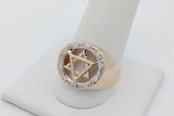 14k Yellow Gold Star Of David Ring With Diamonds 5.3 Grams Size 9.5 Eb1026worsa