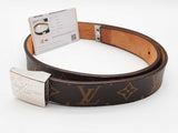 Louis Vuitton Brown Monogram Coated Canvas Leather Belt Size 70/28 Do0726lxzde
