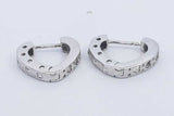 0.24cttw Diamond Hoop Earrings In 18k White Gold 3.3 Grams Eb0326ocrdu