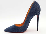 Christian Louboutin So Kate 120 Blue Denim Size 38 Aa0626lrzsa