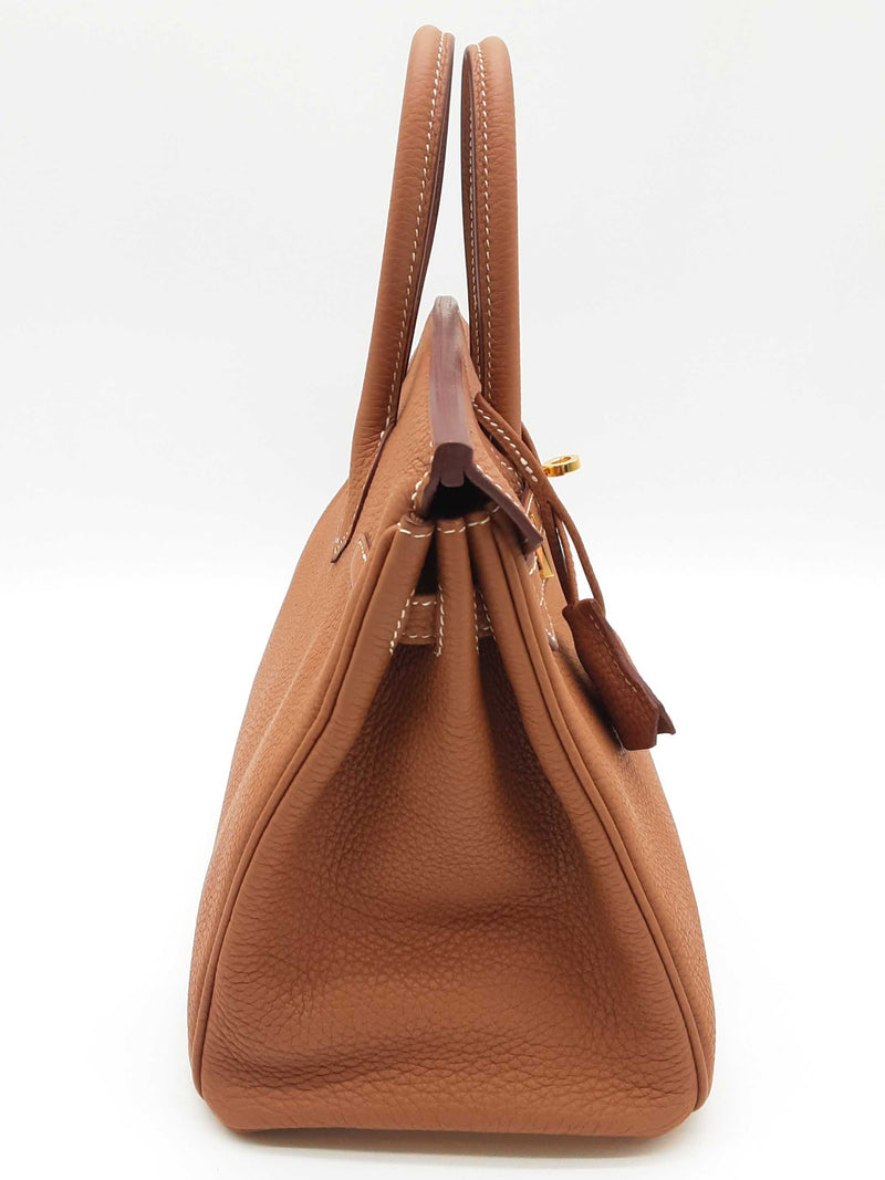 Hermes Birkin 25 Gold Brown Fjord Leather Gold Hardware Handbag Do0425oxcxzde